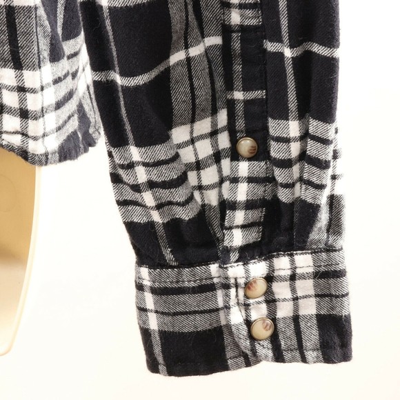 Jack's Girlfriend Womens Western Flannel Plaid Shirt M Roll Cuff Snap Front EUC - Picture 5 of 12